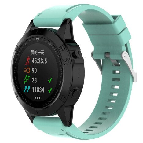 Curea ceas Smartwatch Garmin Fenix 7 / 6 / 5 Plus / 5, 22 mm Silicon iUni Light Blue